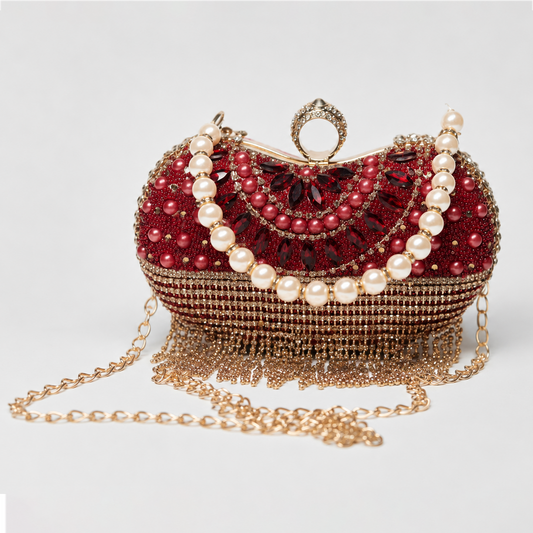 Pearl Fringe Clutch