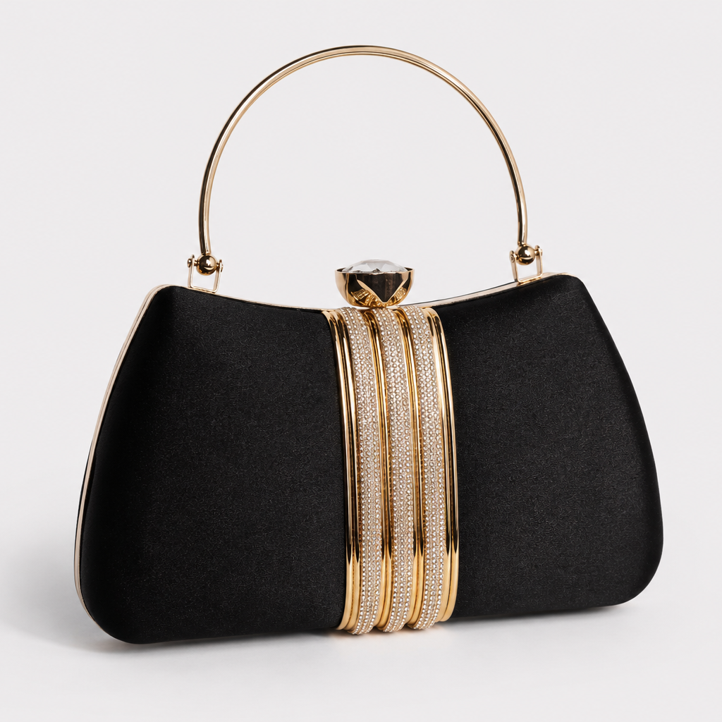 Golden Round Handle Clutch