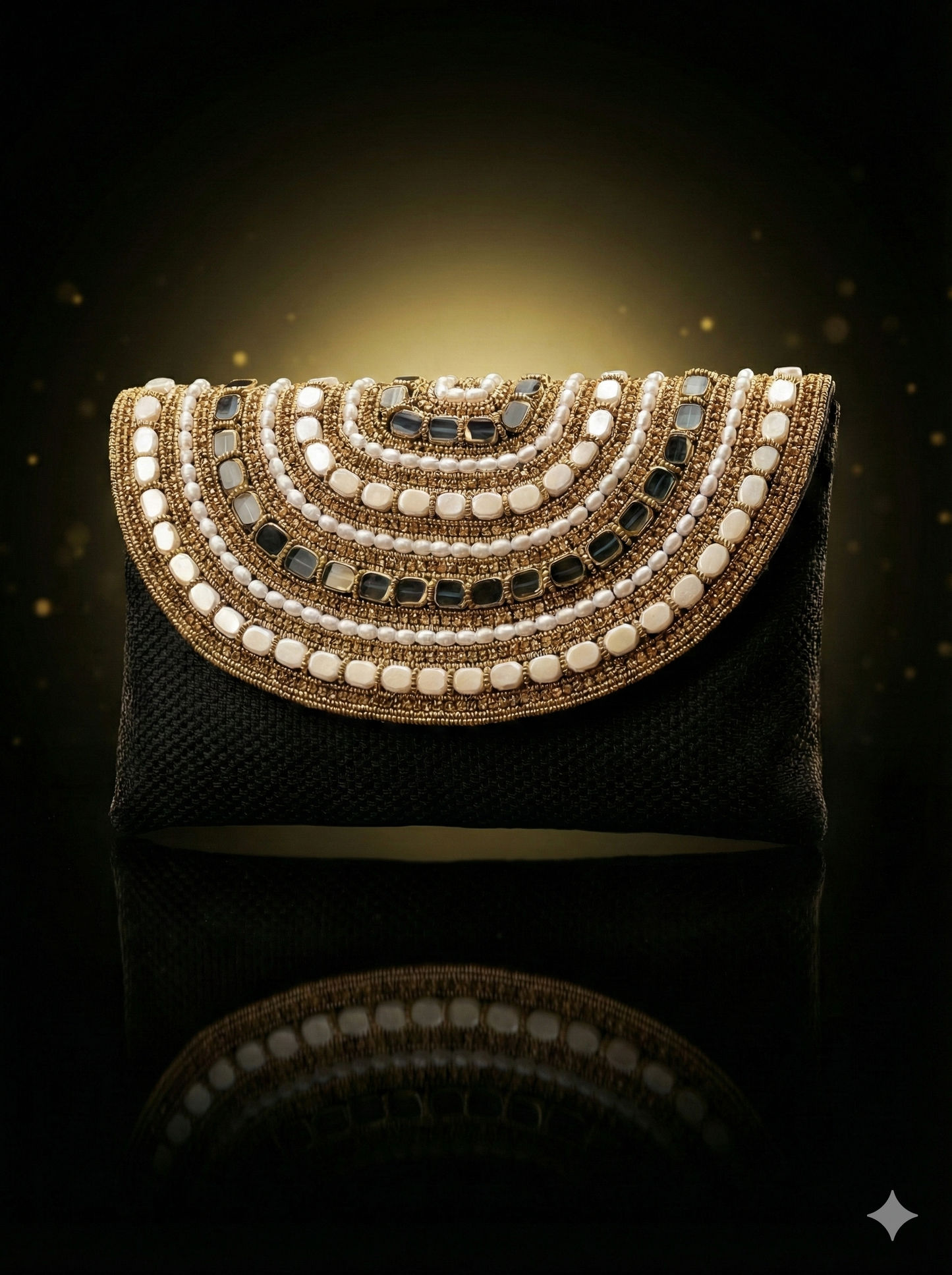 Golden Kundan Ethnic Clutch