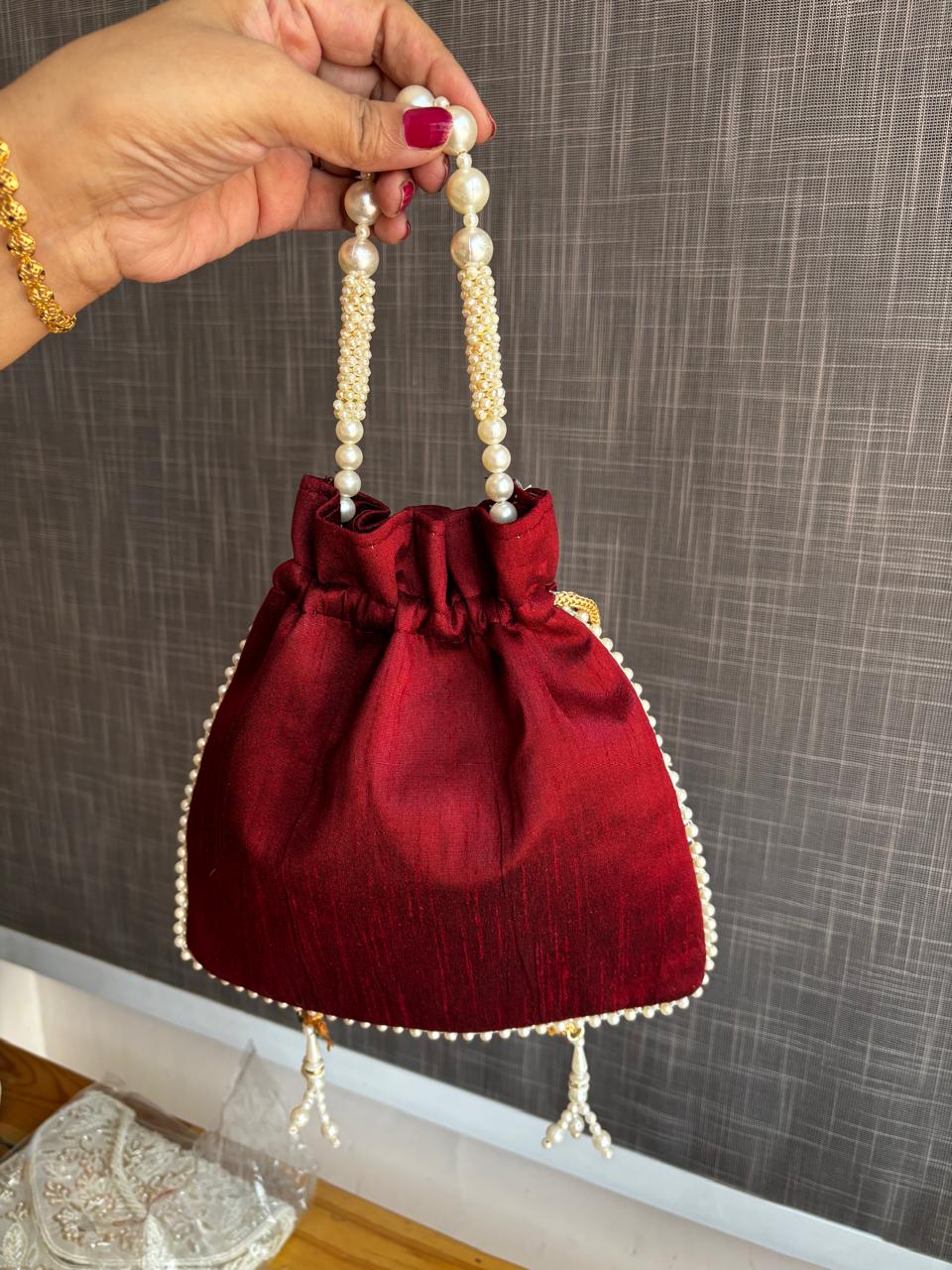 Royal Zardozi Pearl Potli