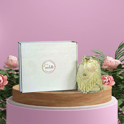 Ivory Pearl Embellished Potli Bag