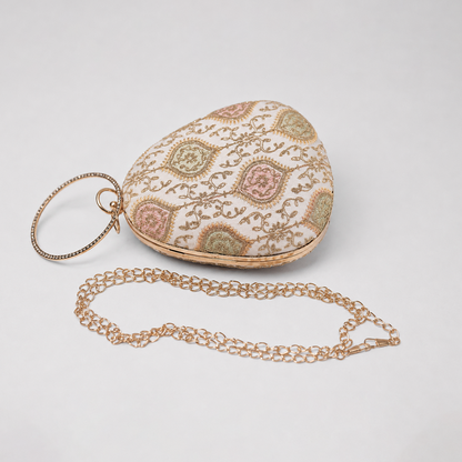 Embroidered Teardrop Clutch