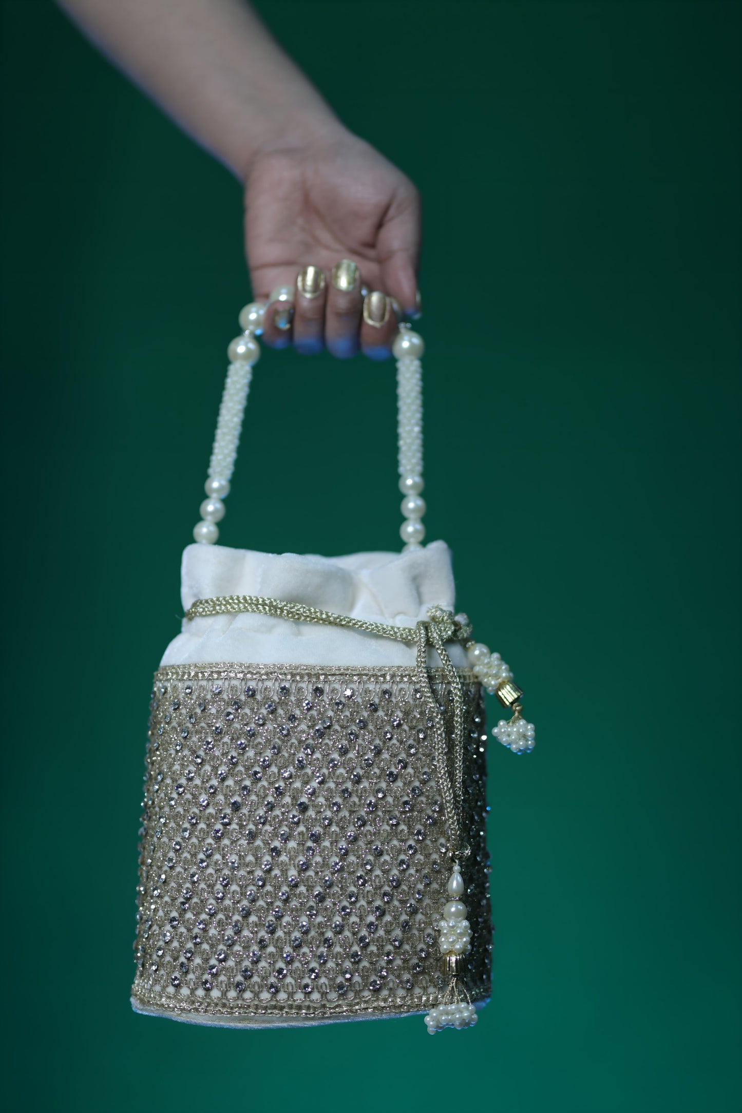 Pearl-Embellished Bridal Potli Bag