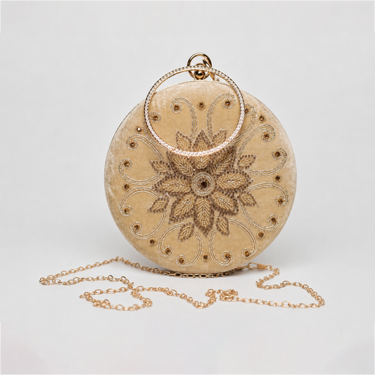 Lunar Blossom Circular Clutch