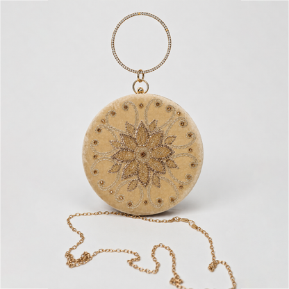 Lunar Blossom Circular Clutch