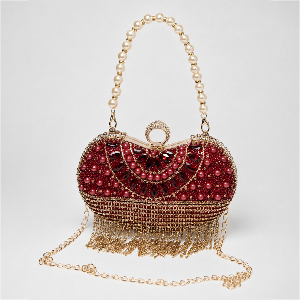 Pearl Fringe Clutch