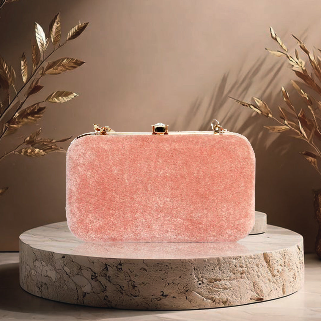 Blush Pink Floral Embellished Evening Clutch