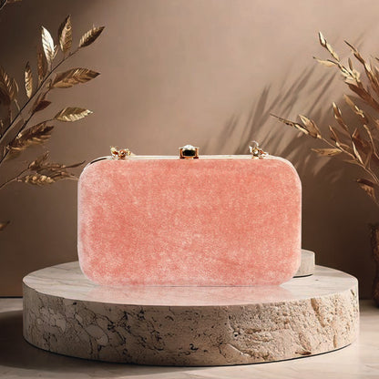Blush Pink Floral Embellished Evening Clutch