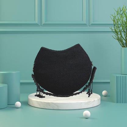 Midnight Elegance Beaded Purse-black purse-price