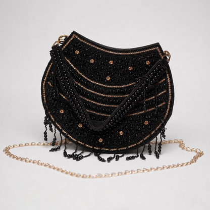 Midnight Beaded Black Purse