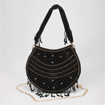 Midnight Beaded Black Purse