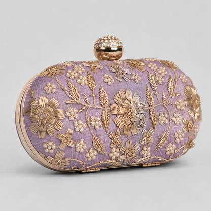 Floral Embroidered Clutch