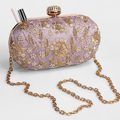 Floral Embroidered Clutch