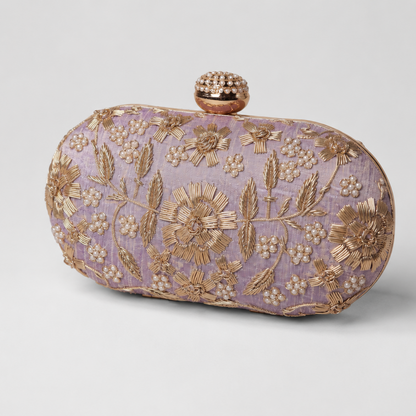 Floral Embroidered Clutch