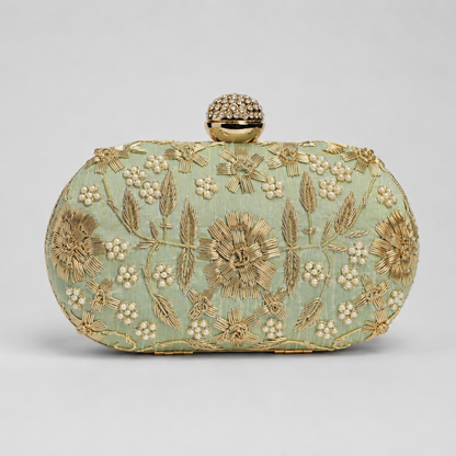 Floral Embroidered Clutch