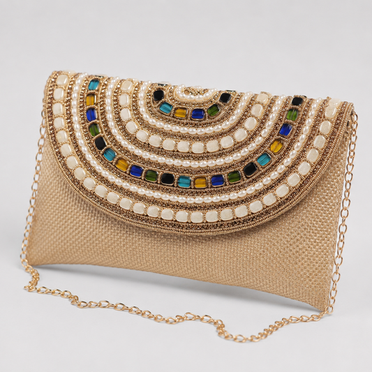 Golden Kundan Ethnic Clutch