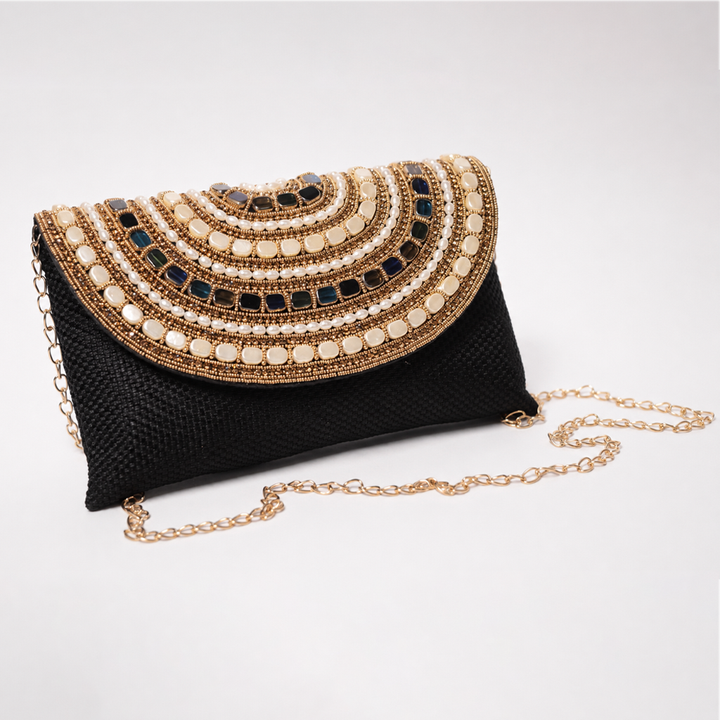 Golden Kundan Ethnic Clutch