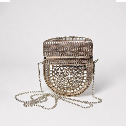 Mini Royal Kundan Crescent Sling Clutch