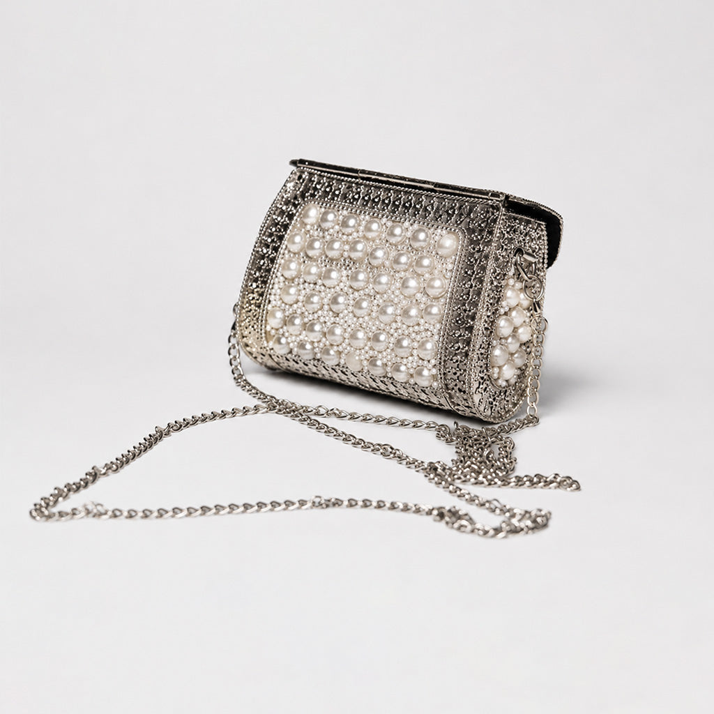 Mini Ivory Pearl Luxe Party Clutch