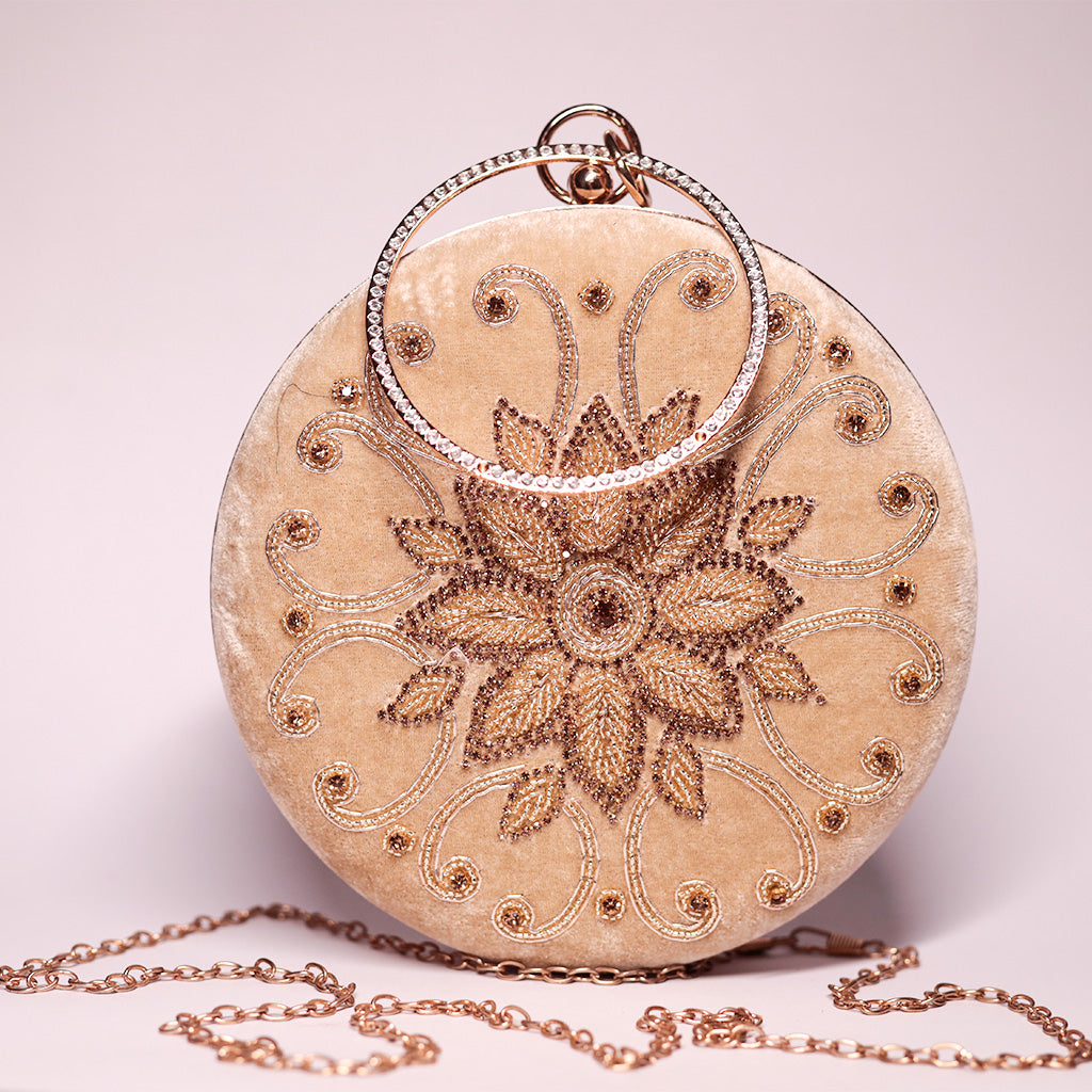 Lunar Blossom Circular Clutch