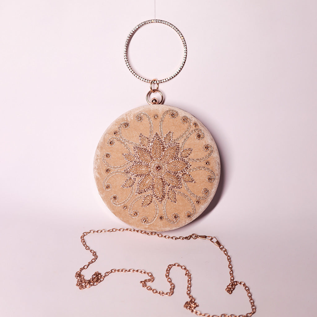 Lunar Blossom Circular Clutch