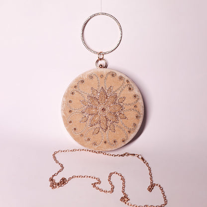 Lunar Blossom Circular Clutch