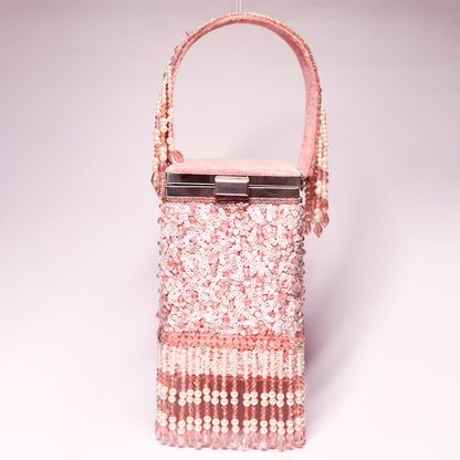 Rosé Crystal Cascade Box Bag