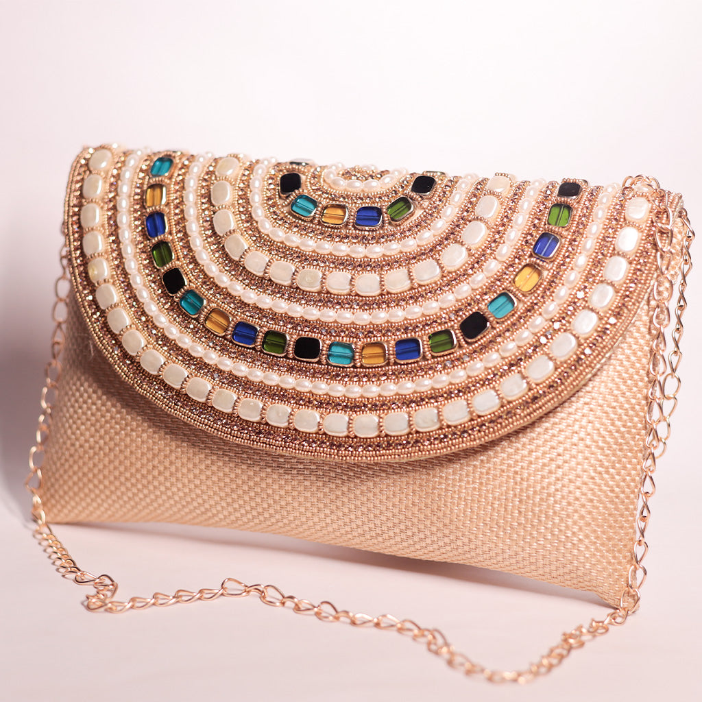 Golden Kundan Ethnic Clutch