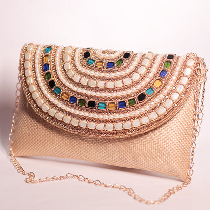 Golden Kundan Ethnic Clutch