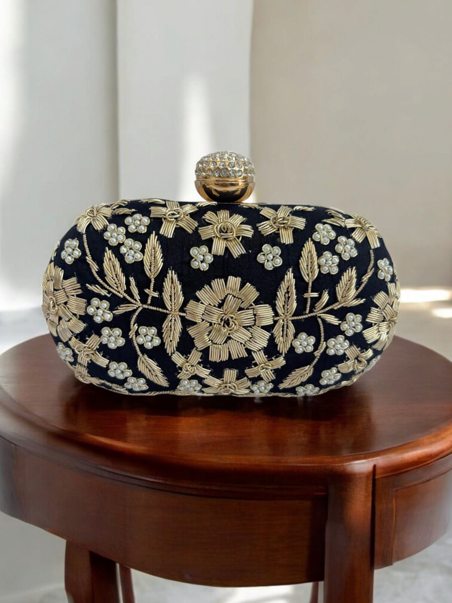 Floral Embroidered Clutch
