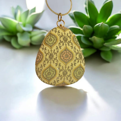 Embroidered Teardrop Clutch