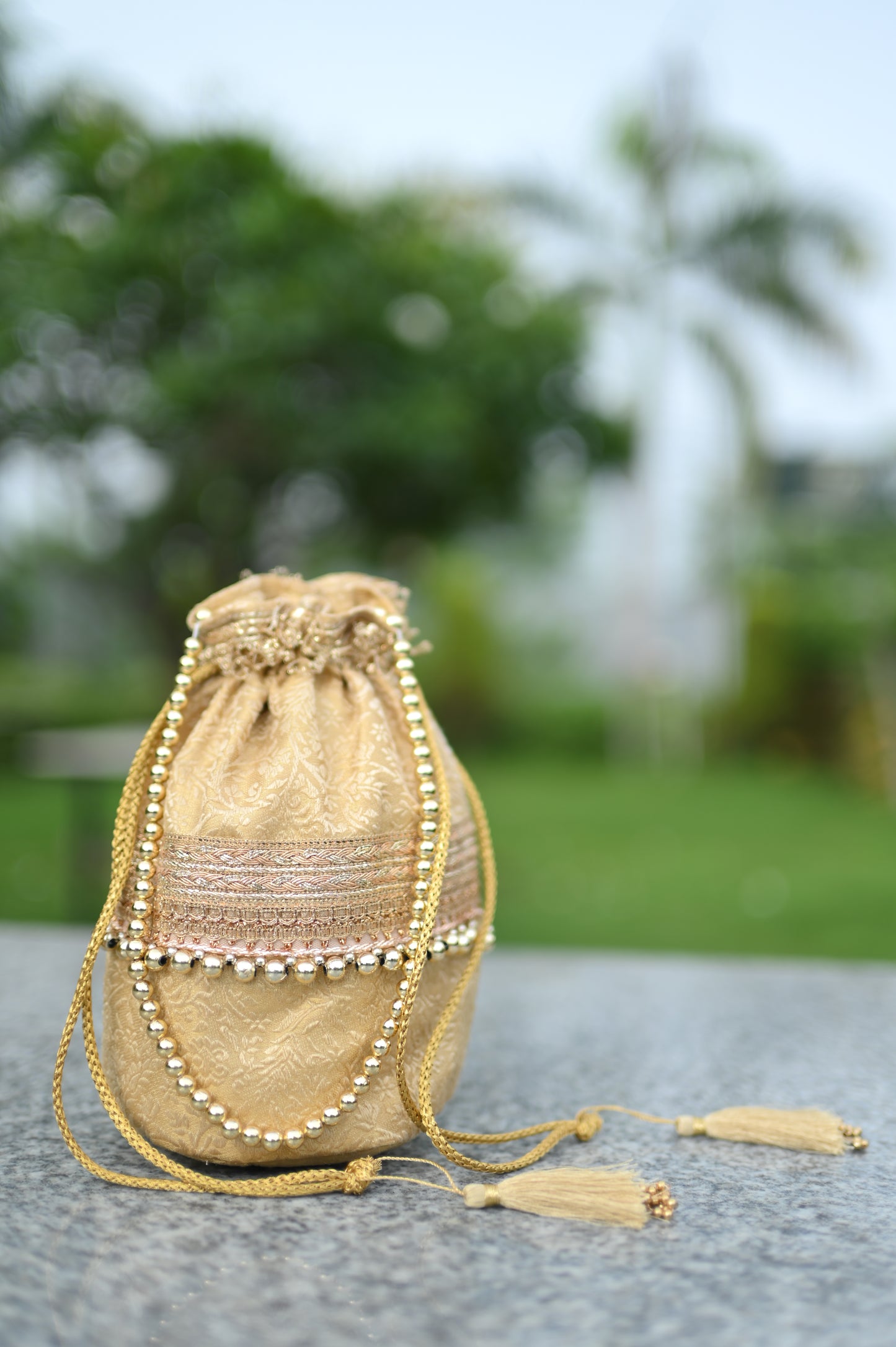 Champagne Gold Brocade Potli