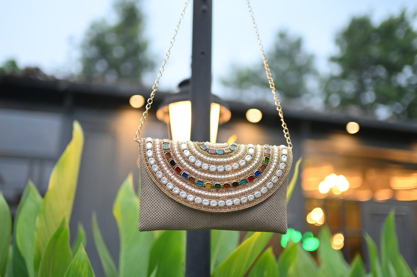 Golden Kundan Ethnic Clutch