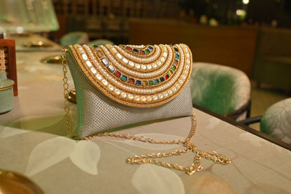 Golden Kundan Ethnic Clutch
