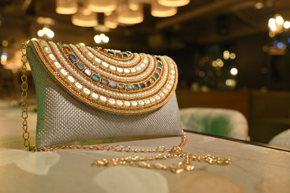 Golden Kundan Ethnic Clutch