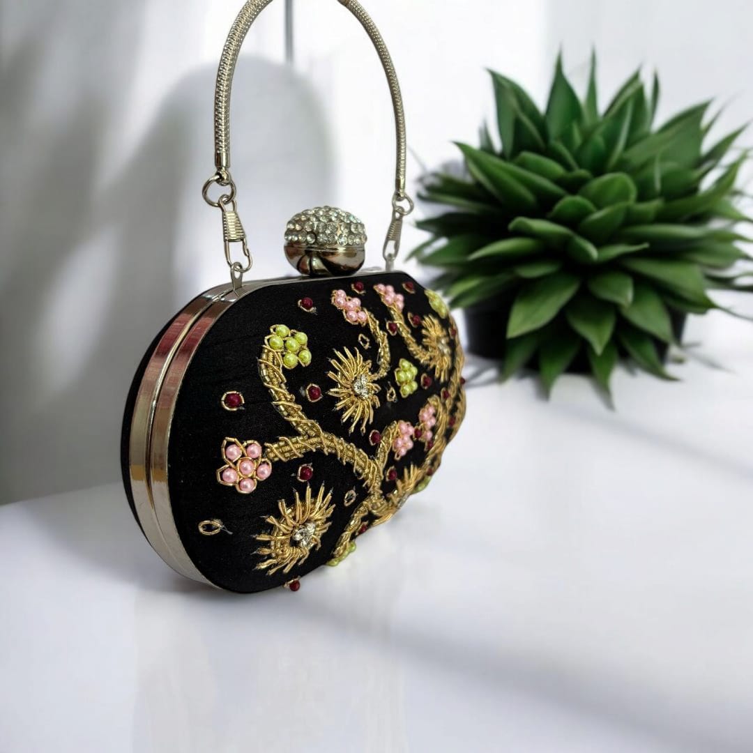 Floral Embellished Evening Clutch