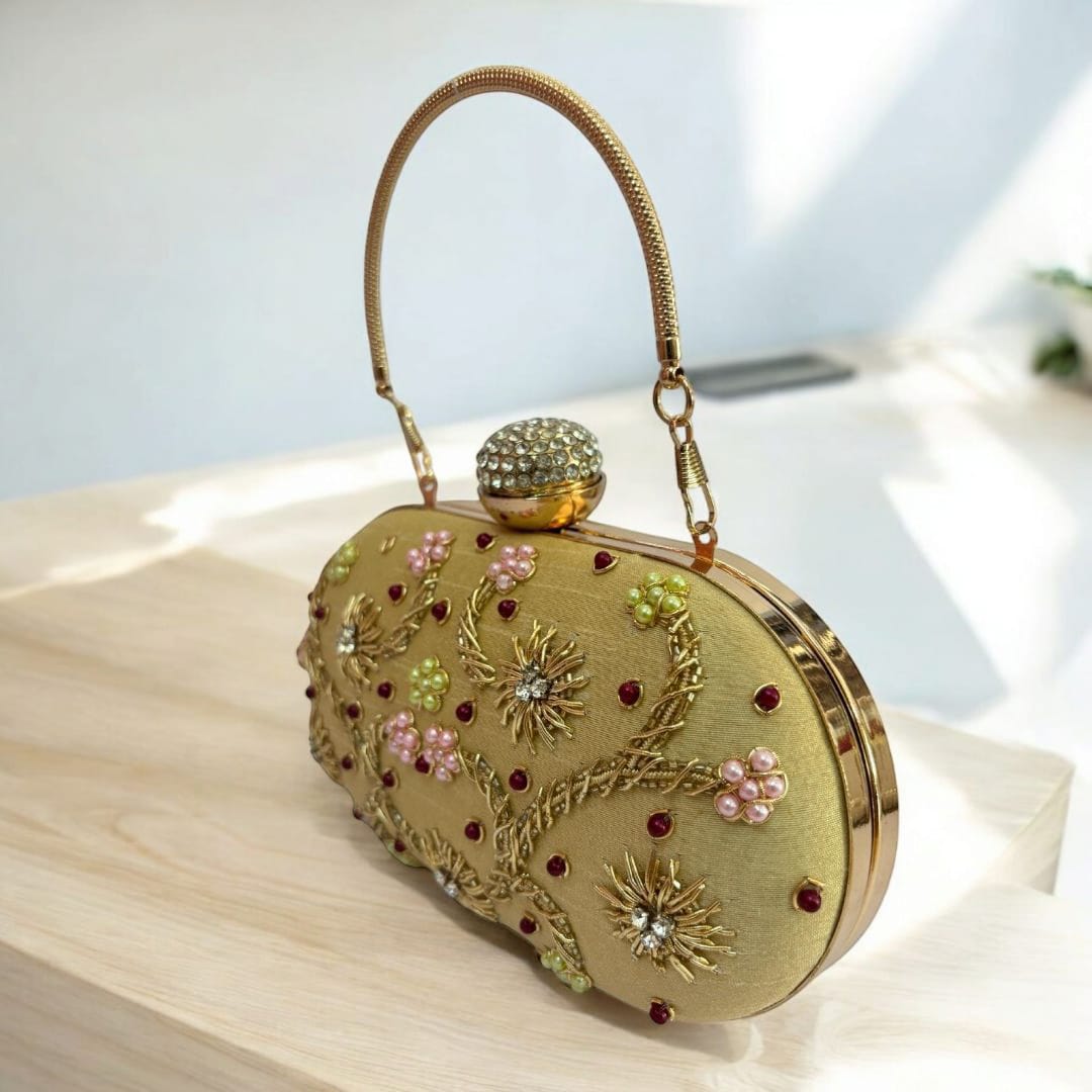 Floral Embellished Evening Clutch