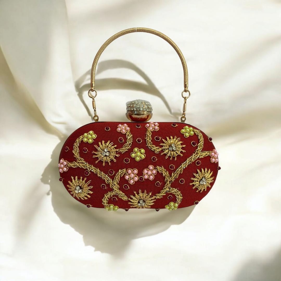Floral Embellished Evening Clutch
