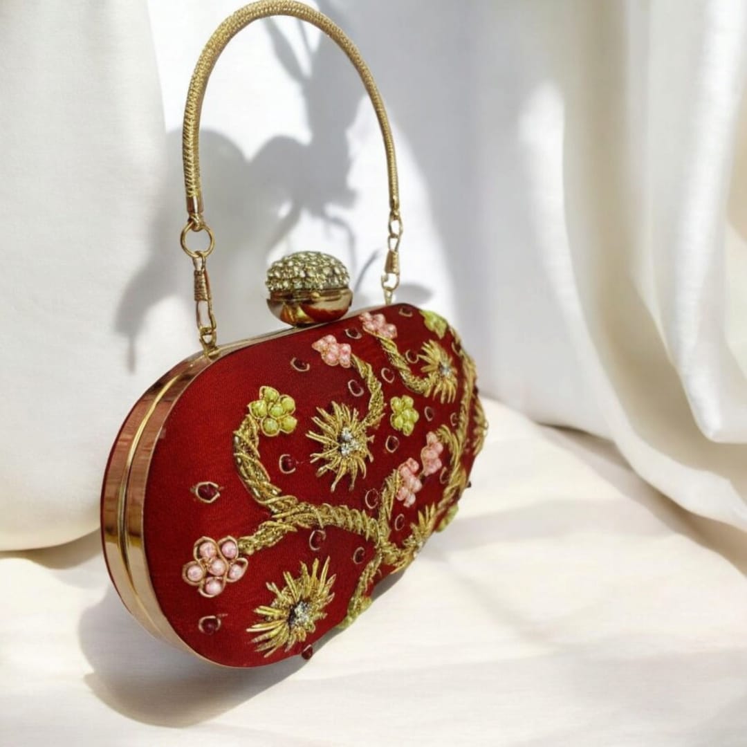 Floral Embellished Evening Clutch