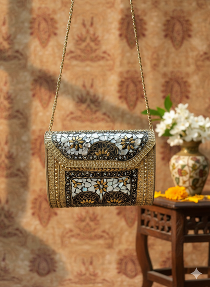 Snacher Noor-e-Kundan Mosaic Clutch