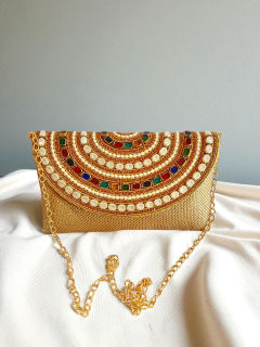Golden Kundan Ethnic Clutch