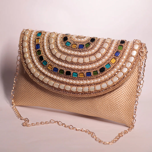 Golden Kundan Ethnic Clutch