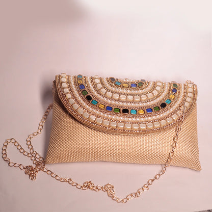 Golden Kundan Ethnic Clutch