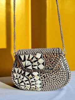 Ivory Enigma Geometric Clutch