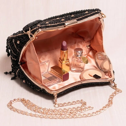 Midnight Beaded Black Purse