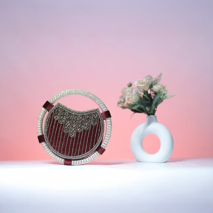 Regal Ruby Round Handbag-mehroon purse