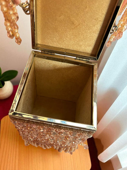 Rosé Crystal Cascade Box Bag
