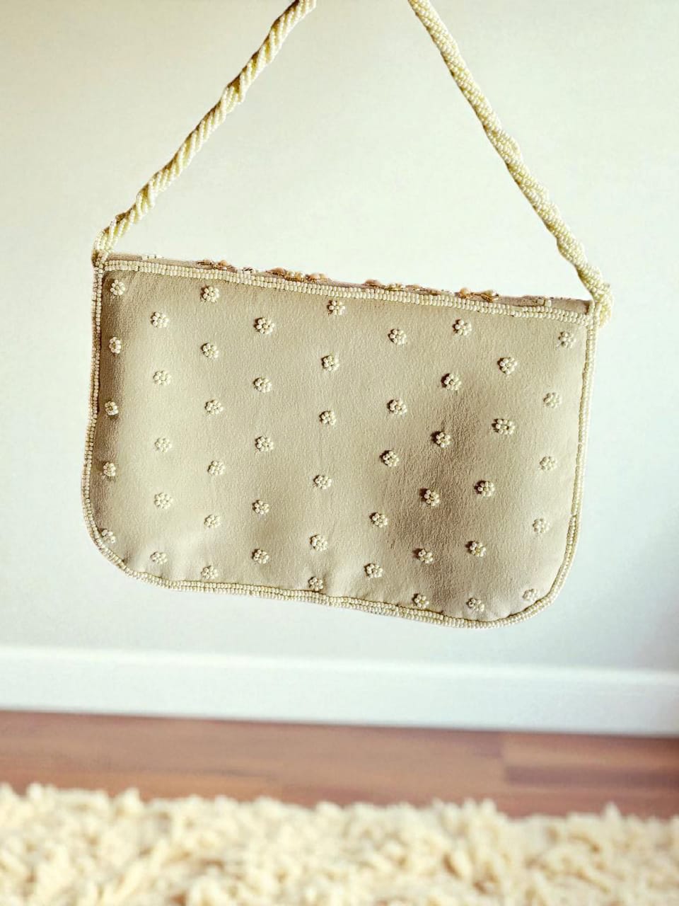 Ivory Blossom Embroidered Clutch