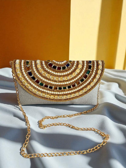 Golden Kundan Ethnic Clutch