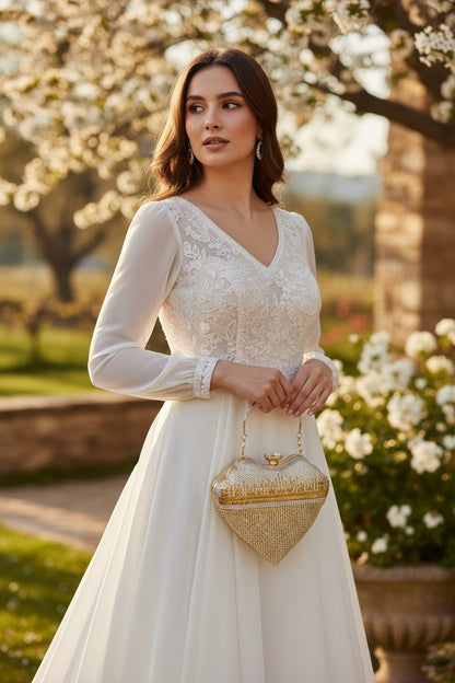 Metallic Chain Fringe Evening Clutch-v shape clutch